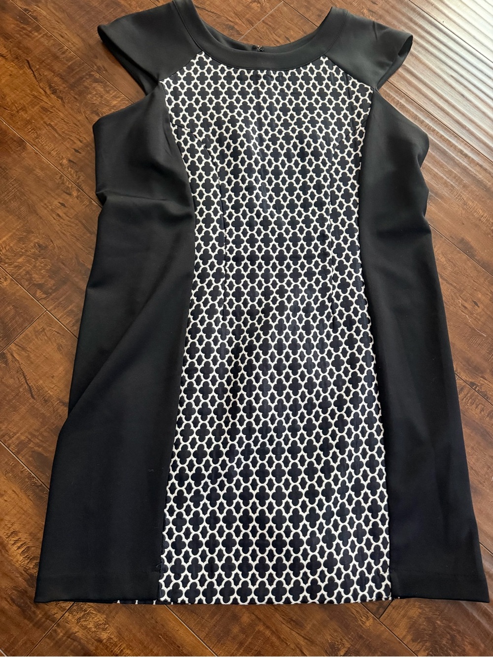 Worthington Black Dress with White Geometric Panel